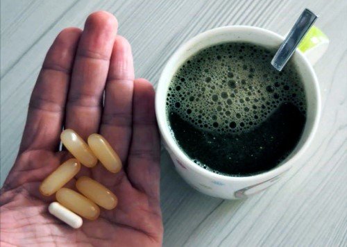 Nahrungsergänzungen Omega 3 Vitamin D Greens Morgenritual